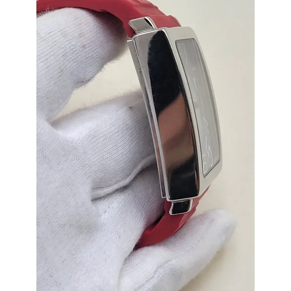 Officina Del Tempo OT1029 Wristwatch Stainless Steel Red Rubber Strap Modern